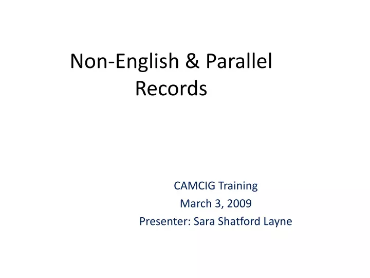 non english parallel records
