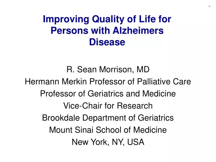 improving quality of life for persons with