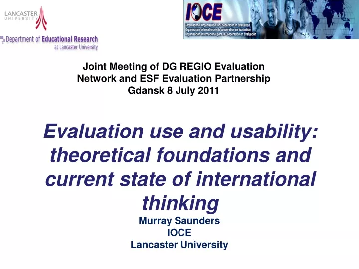 joint meeting of dg regio evaluation network
