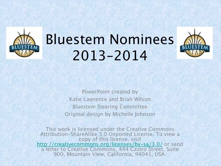 bluestem nominees 2013 2014