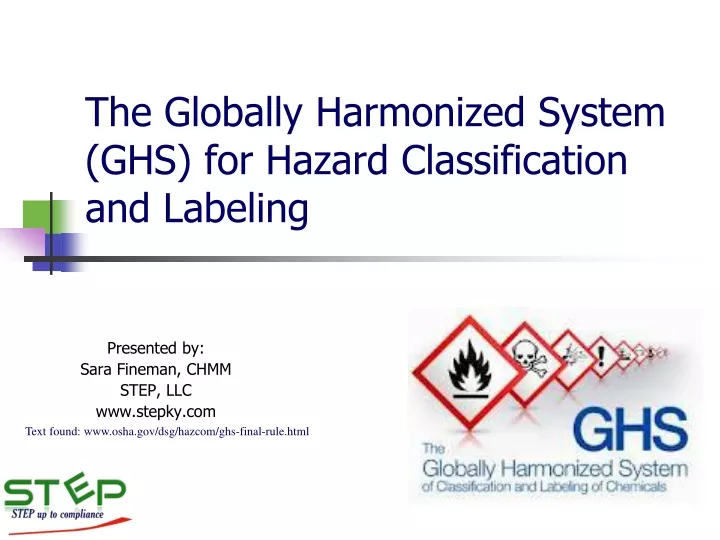 the globally harmonized system ghs for hazard classification and labeling