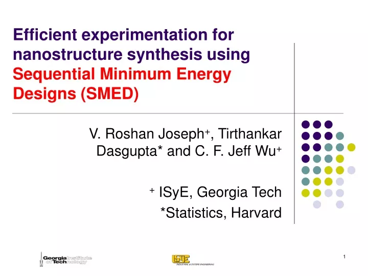 efficient experimentation for nanostructure synthesis using sequential minimum energy designs smed