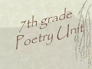 7th grade  Poetry Unit
