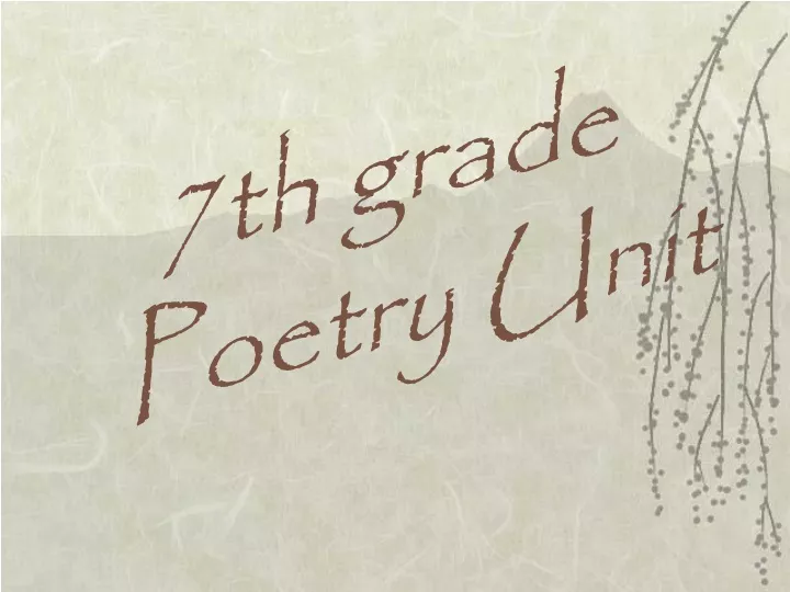 7th grade poetry unit