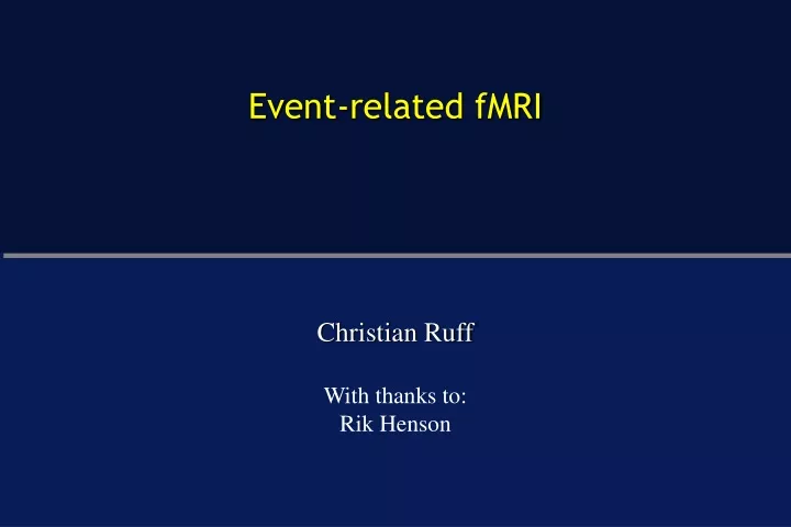 event related fmri