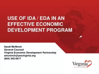 Use of IDA  /  EDA in an effective economic development program