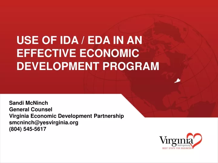 use of ida eda in an effective economic development program