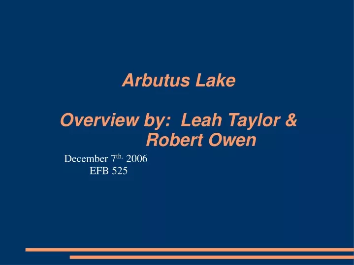 arbutus lake overview by leah taylor robert owen