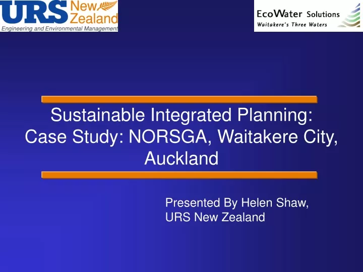 sustainable integrated planning case study norsga