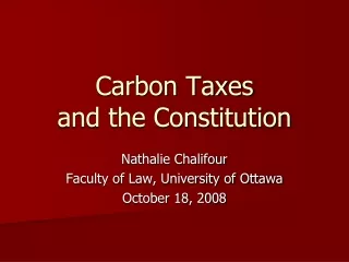 Carbon Taxes  and the Constitution