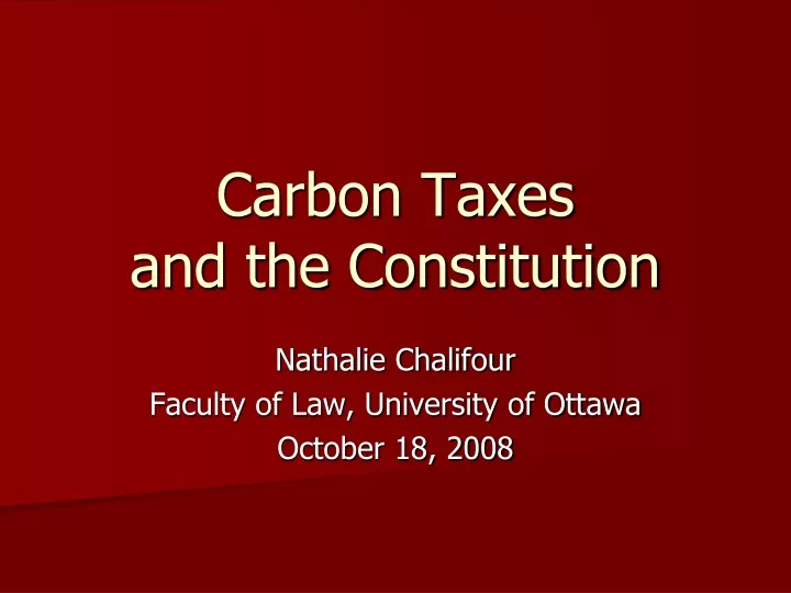 carbon taxes and the constitution