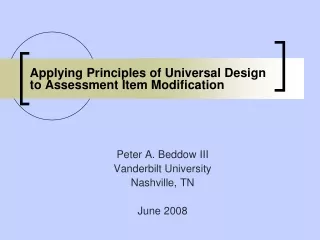 Applying Principles of Universal Design to Assessment Item Modification