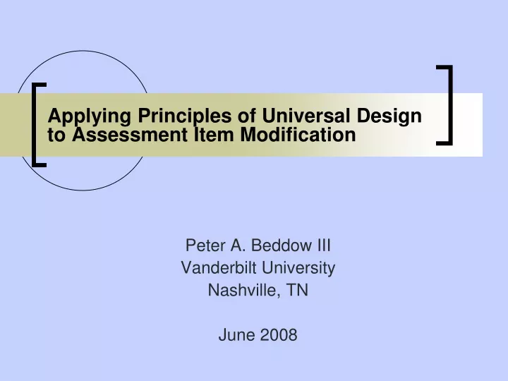 applying principles of universal design to assessment item modification