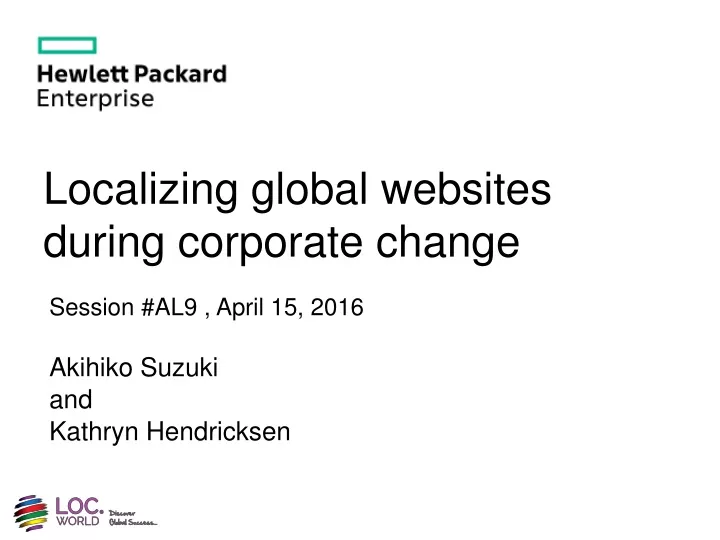 localizing global websites during corporate change