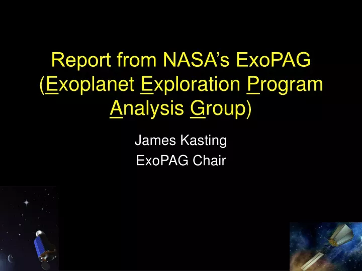 report from nasa s exopag e xoplanet e xploration p rogram a nalysis g roup