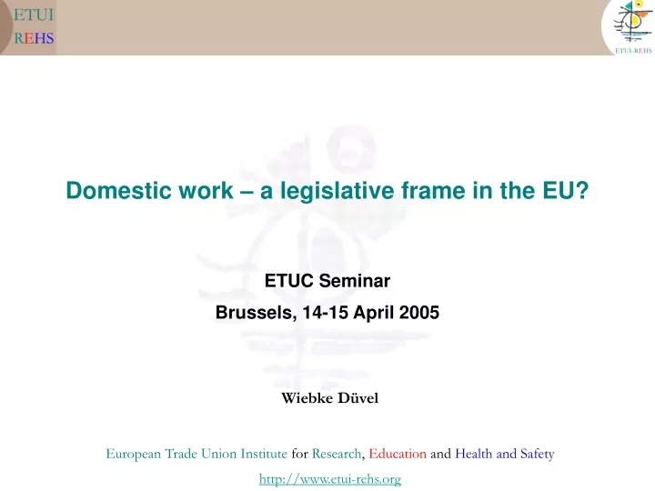 domestic work a legislative frame in the eu