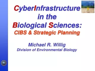 C yber I nfrastructure in the  B iological  S ciences:   CIBS &amp; Strategic Planning