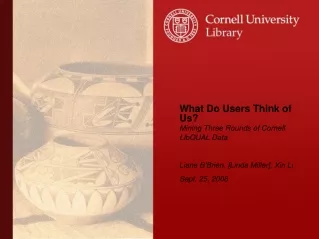 What Do Users Think of Us?  Mining Three Rounds of Cornell LibQUAL Data