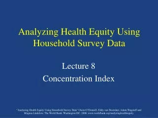 Analyzing Health Equity Using Household Survey Data