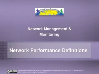 Network Performance Definitions