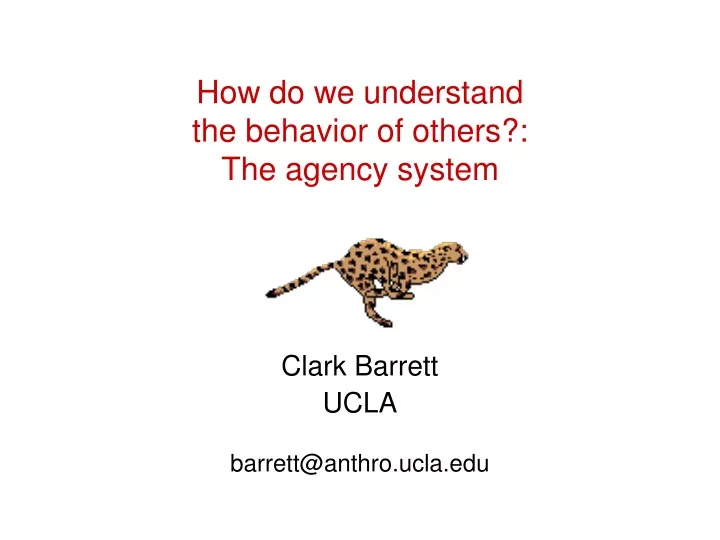 how do we understand the behavior of others the agency system