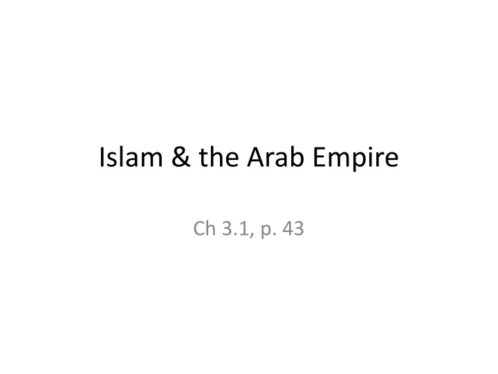 islam the arab empire