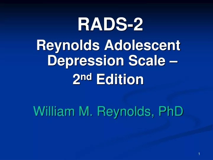 rads 2 reynolds adolescent depression scale