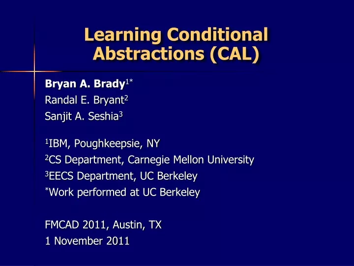 learning conditional abstractions cal