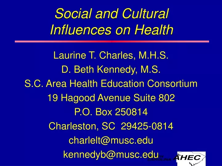 social and cultural influences on health