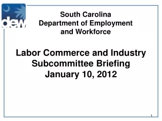 South Carolina  Department of Employment and Workforce
