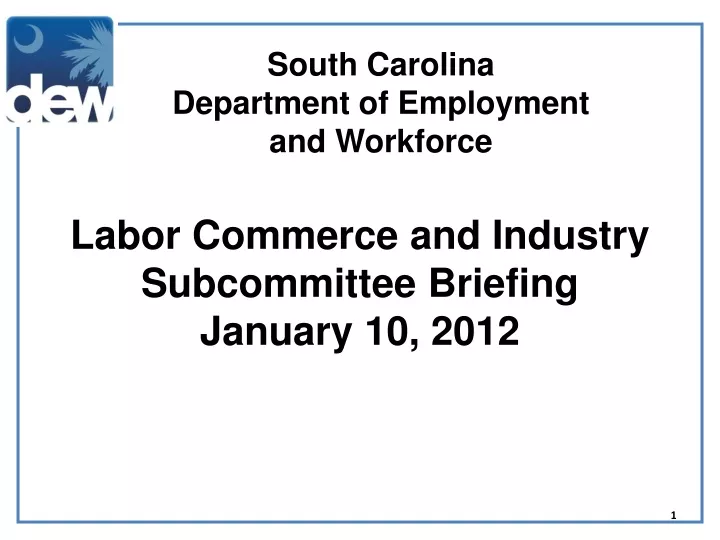 south carolina department of employment and workforce