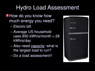 Hydro Load Assessment