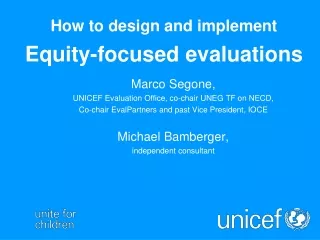 How to design and implement  Equity-focused evaluations