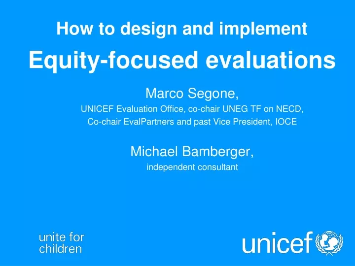 how to design and implement equity focused evaluations