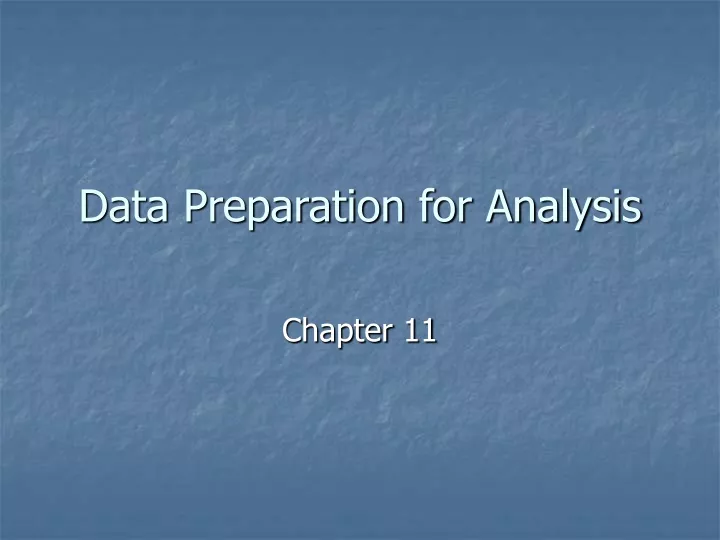 data preparation for analysis