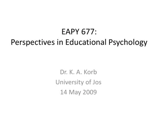 EAPY  677: Perspectives in Educational Psychology
