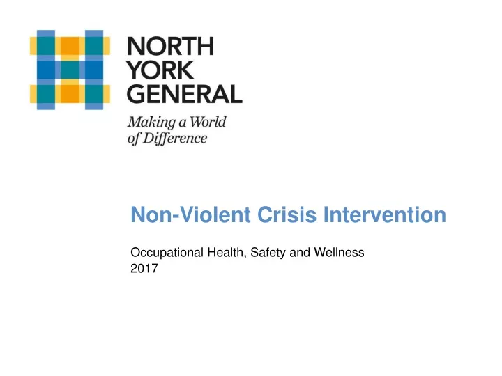non violent crisis intervention