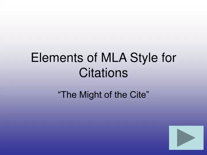 elements of mla style for citations