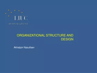 ORGANIZATIONAL STRUCTURE AND   DESIGN