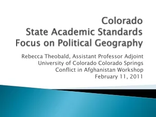 Colorado State Academic Standards Focus on Political Geography