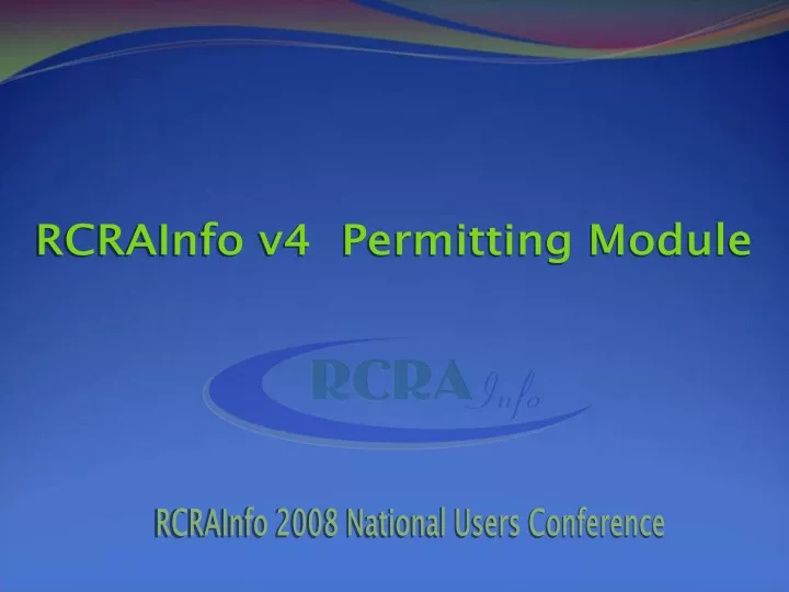 rcrainfo v4 permitting module