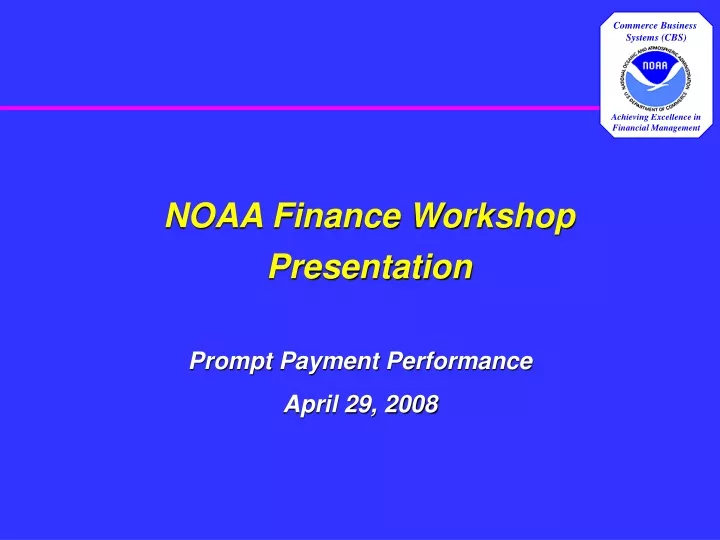 noaa finance workshop presentation