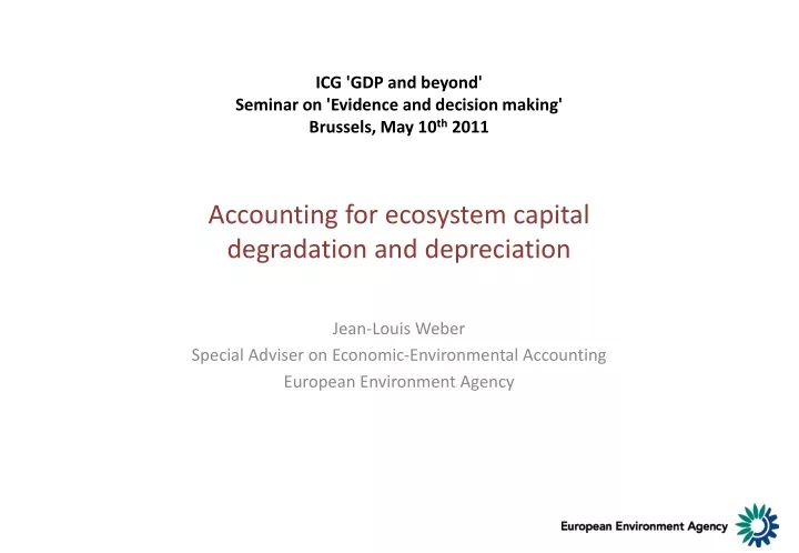 accounting for ecosystem capital degradation and depreciation
