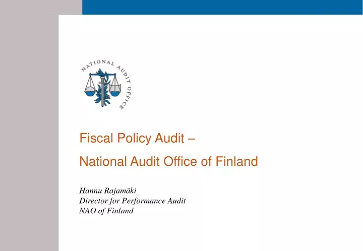 fiscal policy audit national audit office
