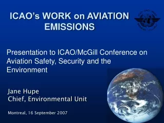 ICAO’s WORK on AVIATION EMISSIONS