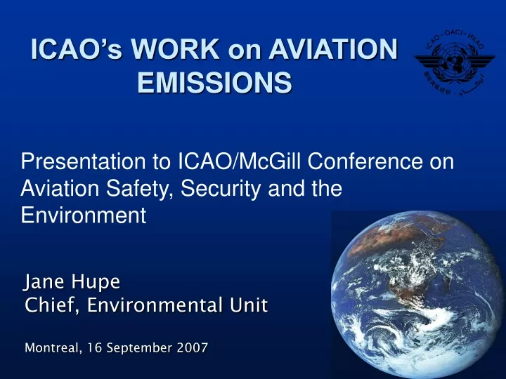 icao s work on aviation emissions