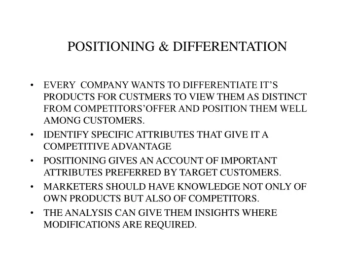 positioning differentation