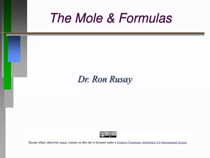 the mole formulas