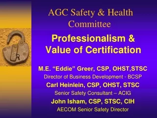 Professionalism &amp; Value of Certification