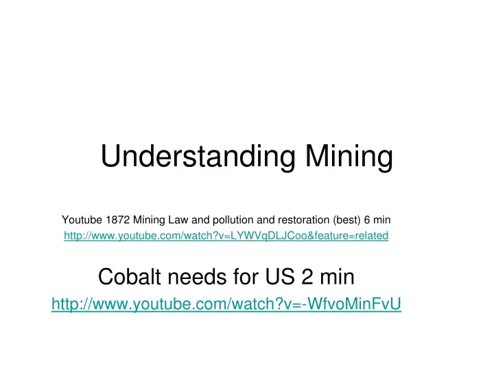 understanding mining